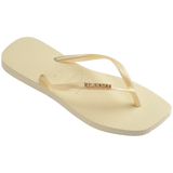 Slim Square Logo Metallic Flip Flops